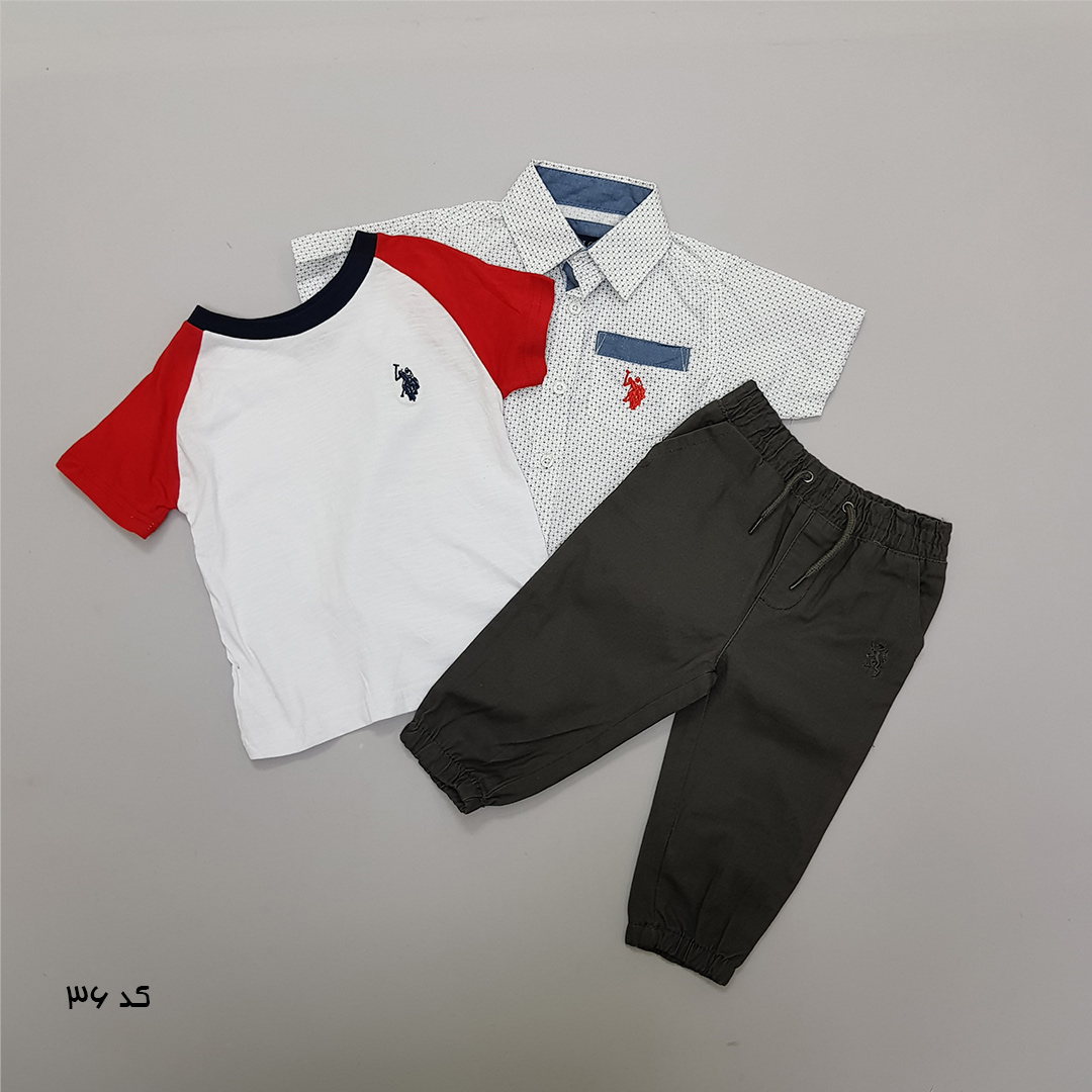 ست سه تکه پسرانه 27519 سایز 12 ماه تا 7 سال مارک US POLO ASSN