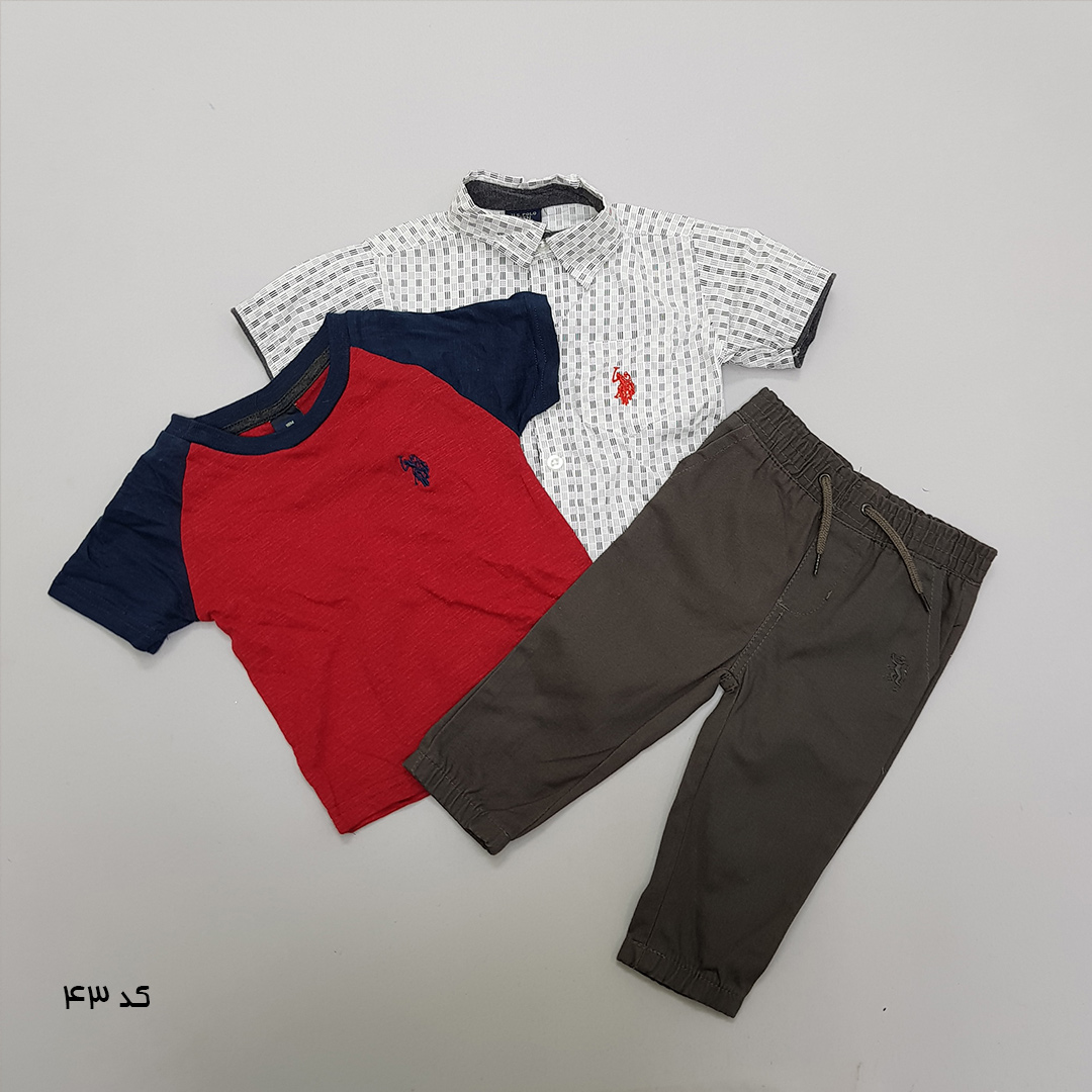 ست سه تکه پسرانه 27519 سایز 12 ماه تا 7 سال مارک US POLO ASSN