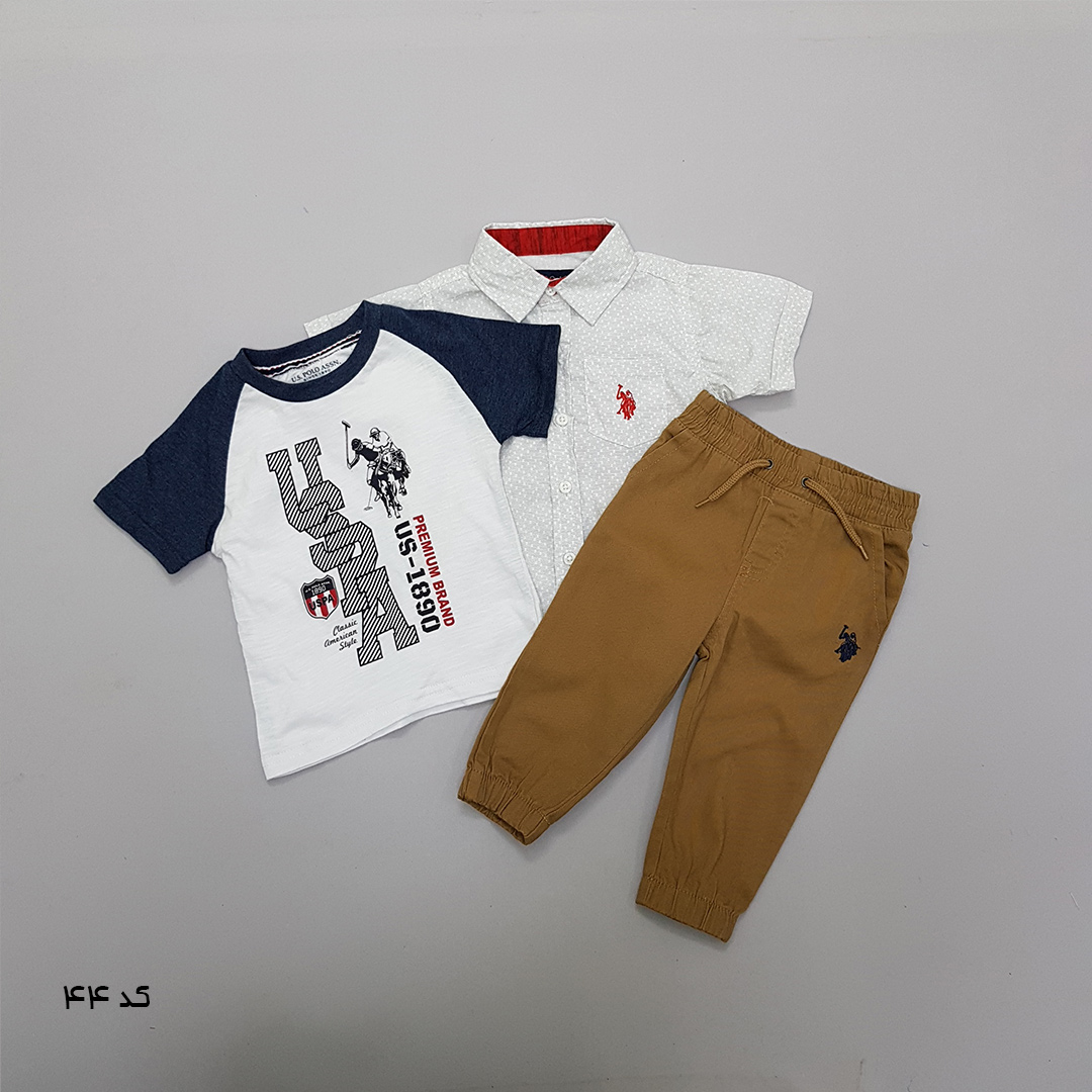 ست سه تکه پسرانه 27519 سایز 12 ماه تا 7 سال مارک US POLO ASSN