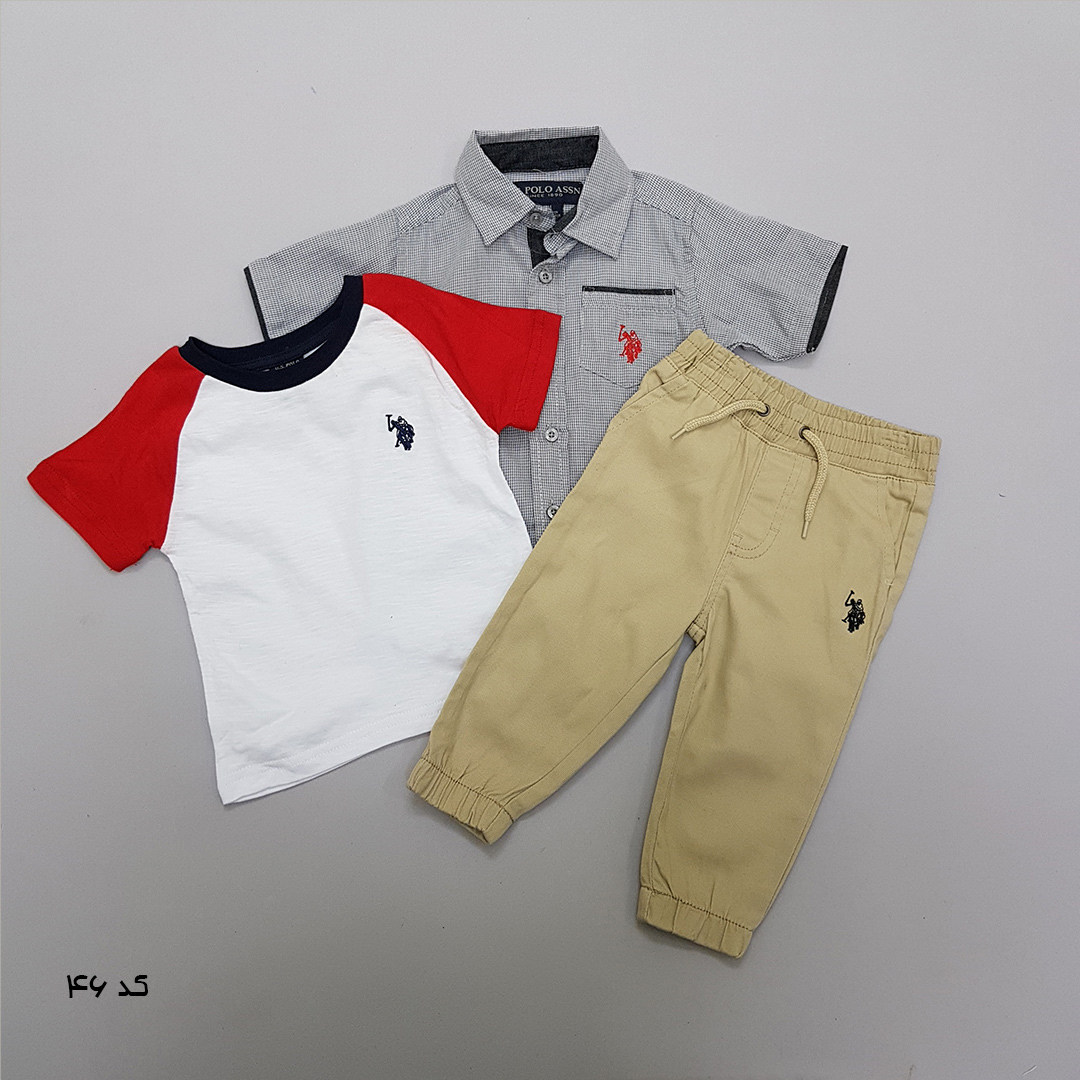 ست سه تکه پسرانه 27519 سایز 12 ماه تا 7 سال مارک US POLO ASSN