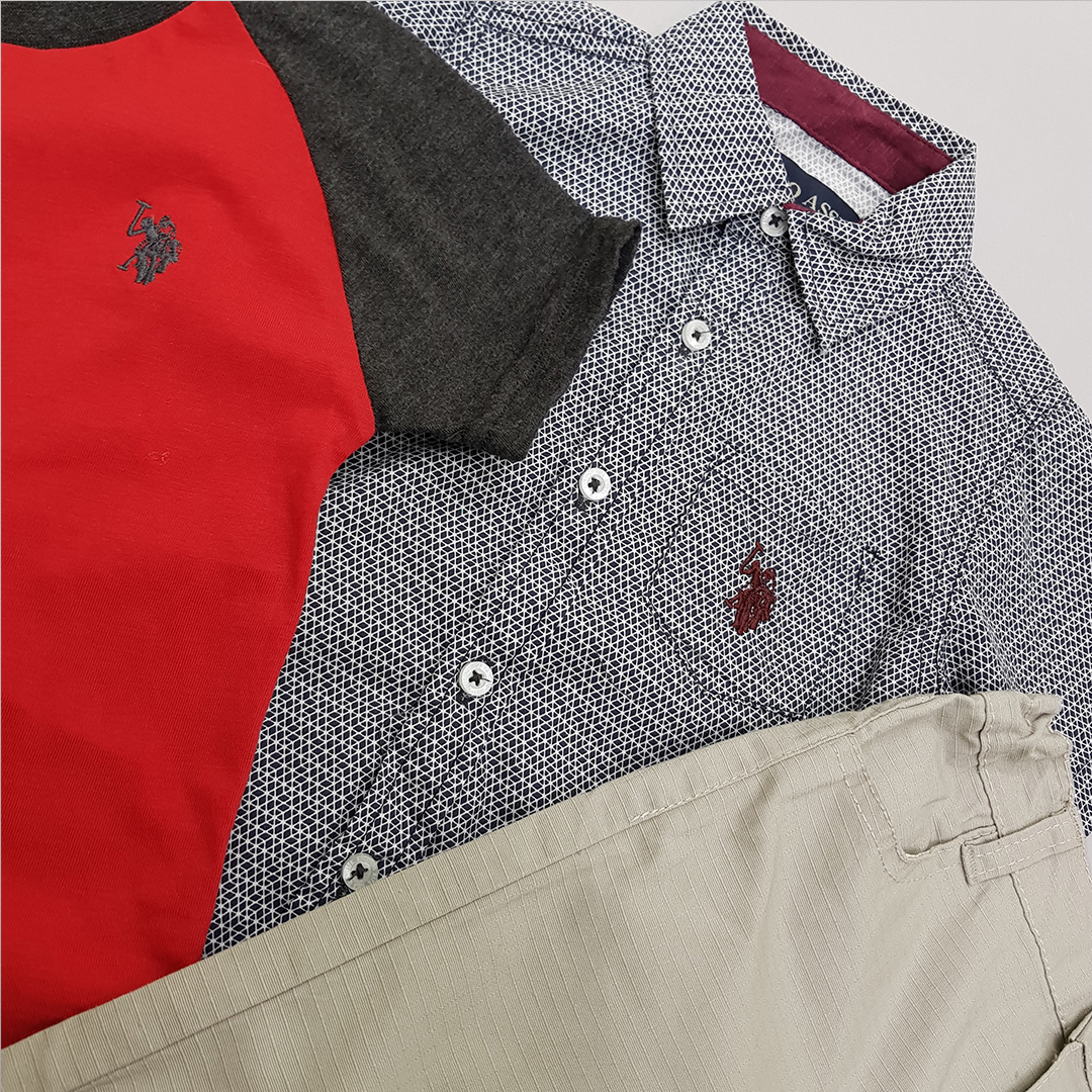 ست سه تکه پسرانه 27519 سایز 12 ماه تا 7 سال مارک US POLO ASSN