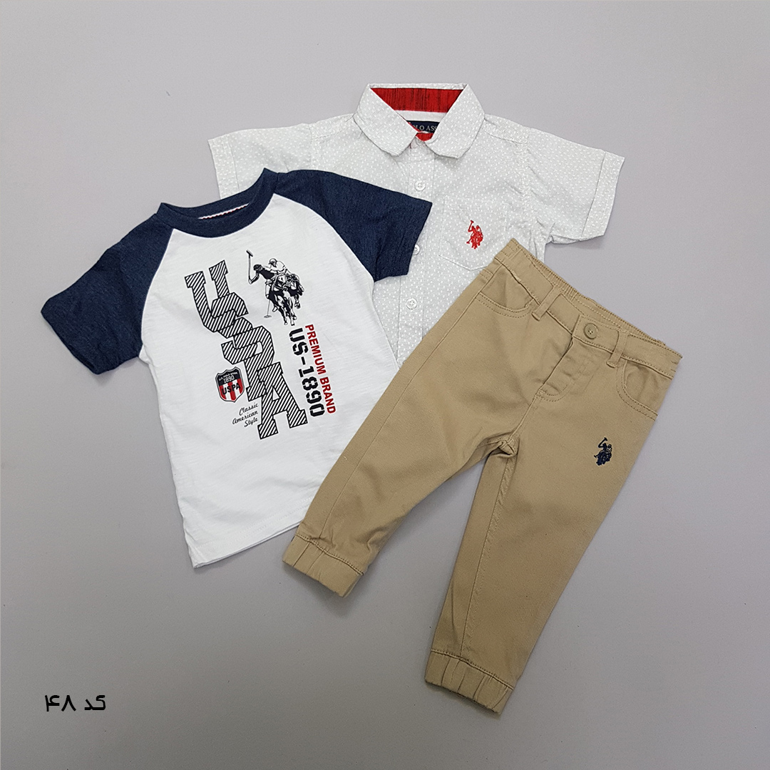 ست سه تکه پسرانه 27519 سایز 12 ماه تا 7 سال مارک US POLO ASSN