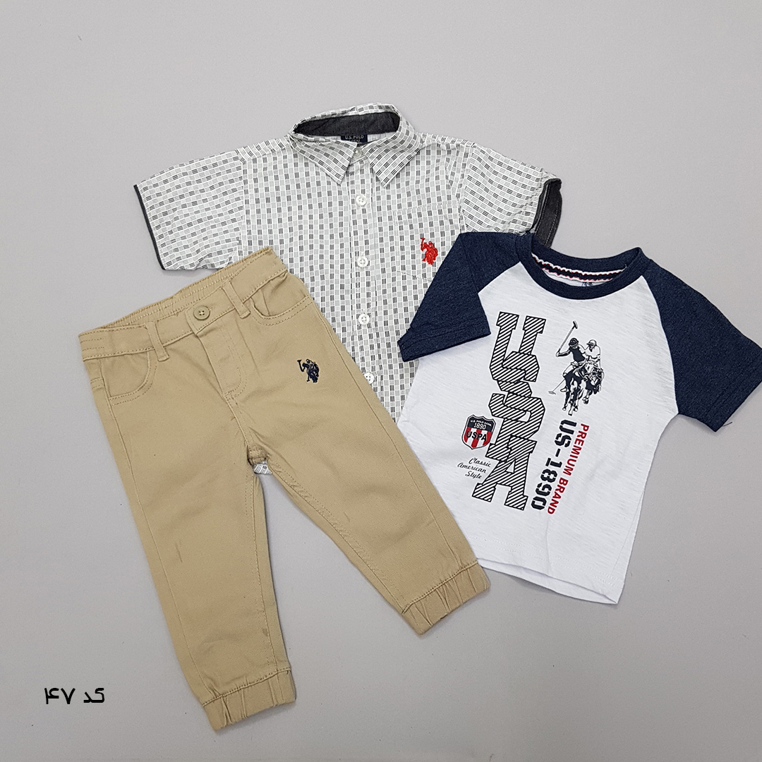 ست سه تکه پسرانه 27519 سایز 12 ماه تا 7 سال مارک US POLO ASSN