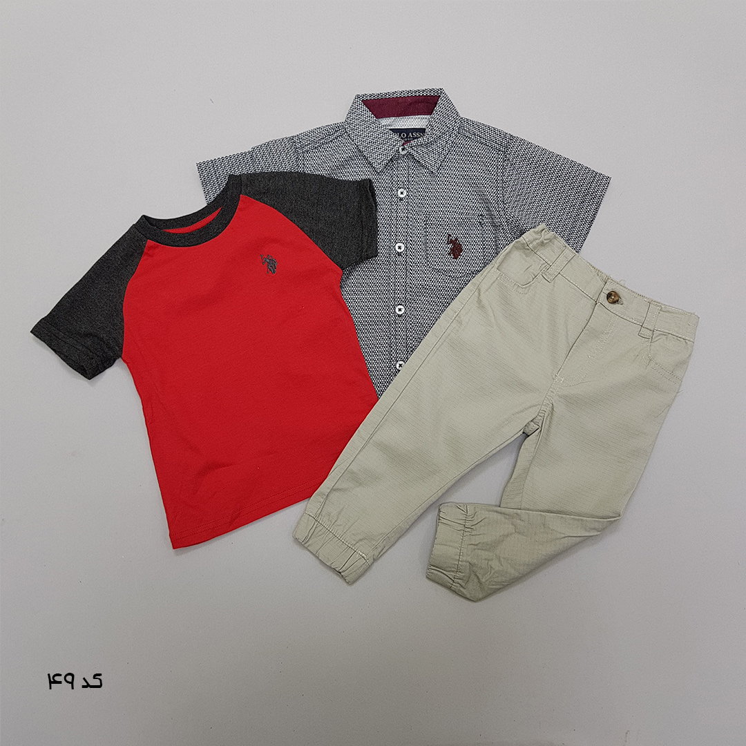 ست سه تکه پسرانه 27519 سایز 12 ماه تا 7 سال مارک US POLO ASSN