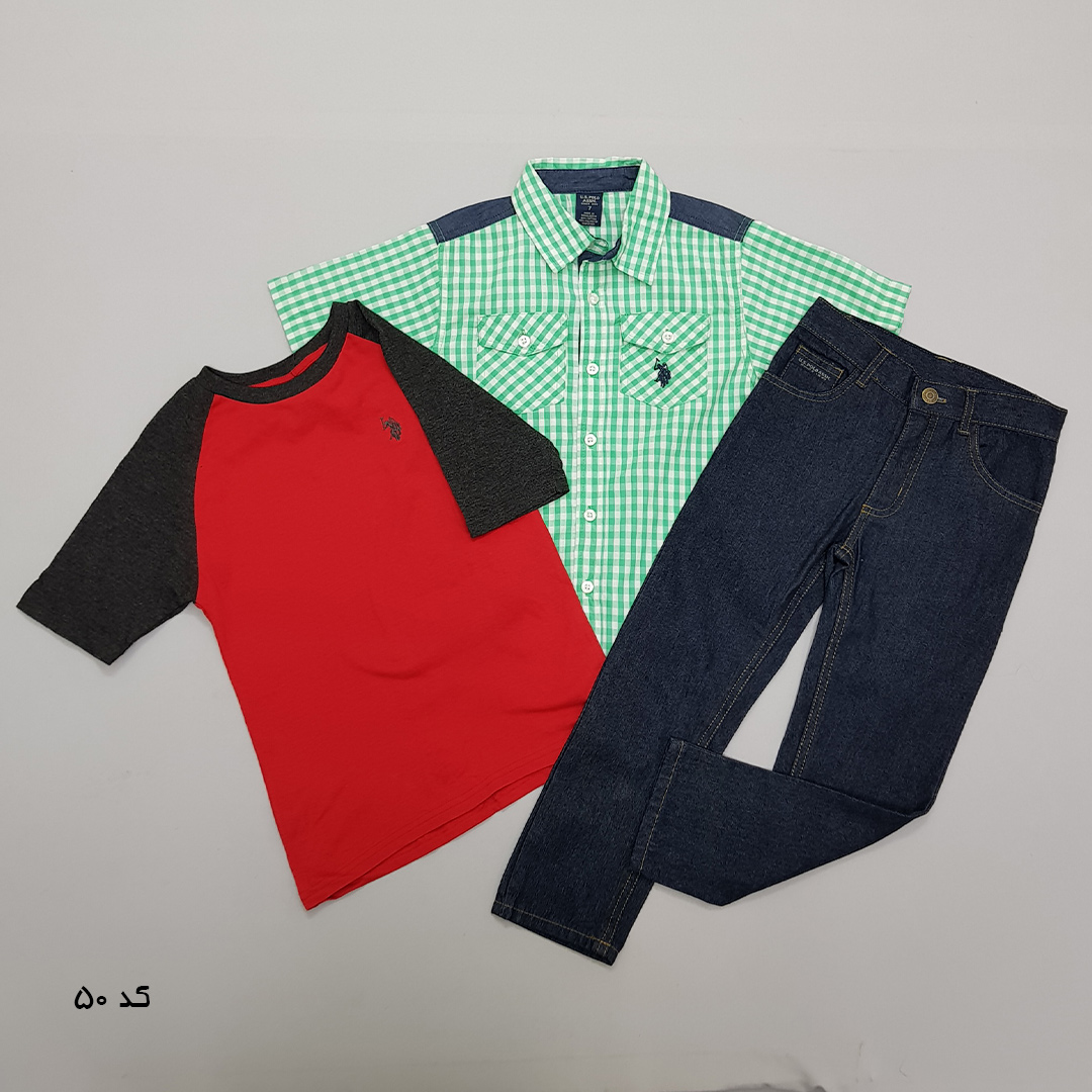 ست سه تکه پسرانه 27519 سایز 12 ماه تا 7 سال مارک US POLO ASSN