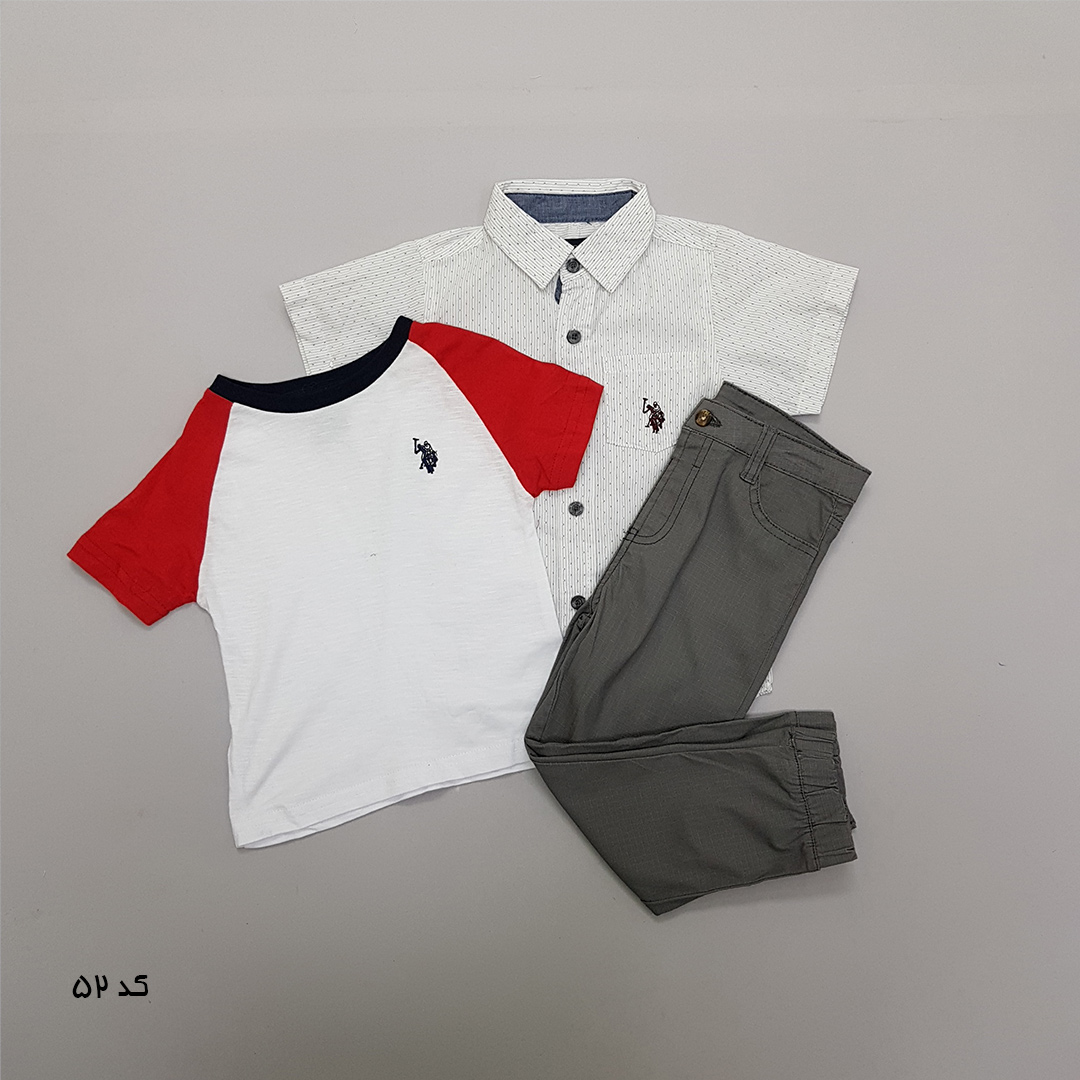 ست سه تکه پسرانه 27519 سایز 12 ماه تا 7 سال مارک US POLO ASSN