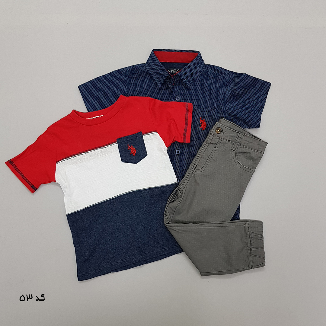 ست سه تکه پسرانه 27519 سایز 12 ماه تا 7 سال مارک US POLO ASSN