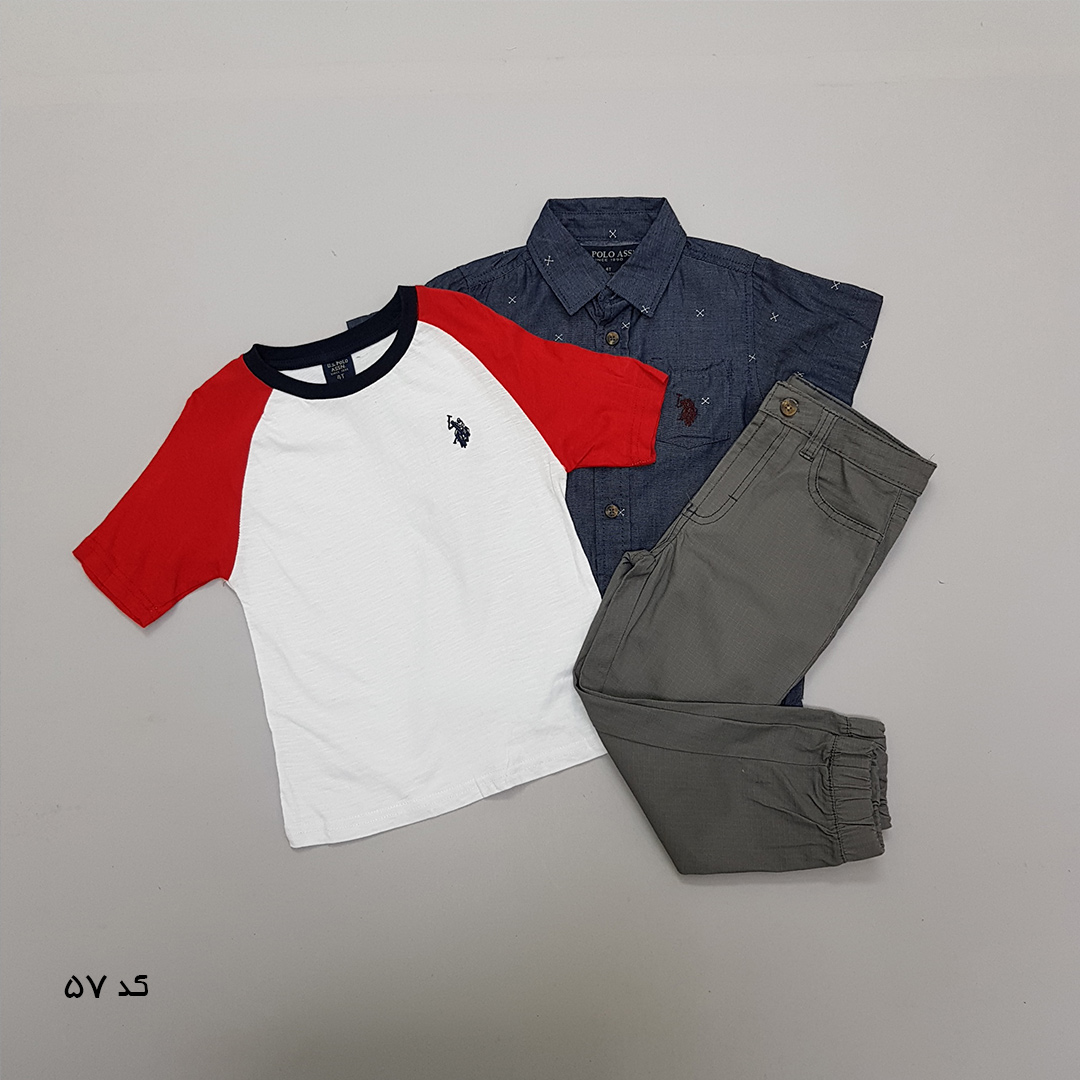 ست سه تکه پسرانه 27519 سایز 12 ماه تا 7 سال مارک US POLO ASSN