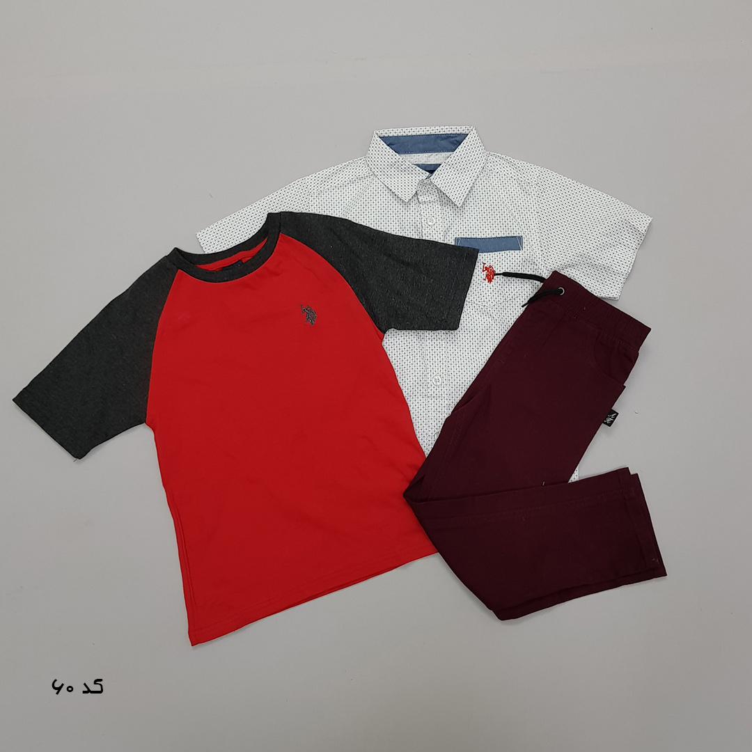 ست سه تکه پسرانه 27519 سایز 12 ماه تا 7 سال مارک US POLO ASSN