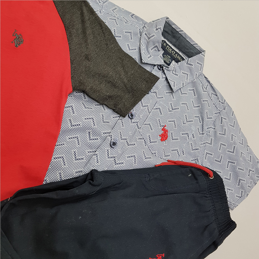 ست سه تکه پسرانه 27519 سایز 12 ماه تا 7 سال مارک US POLO ASSN