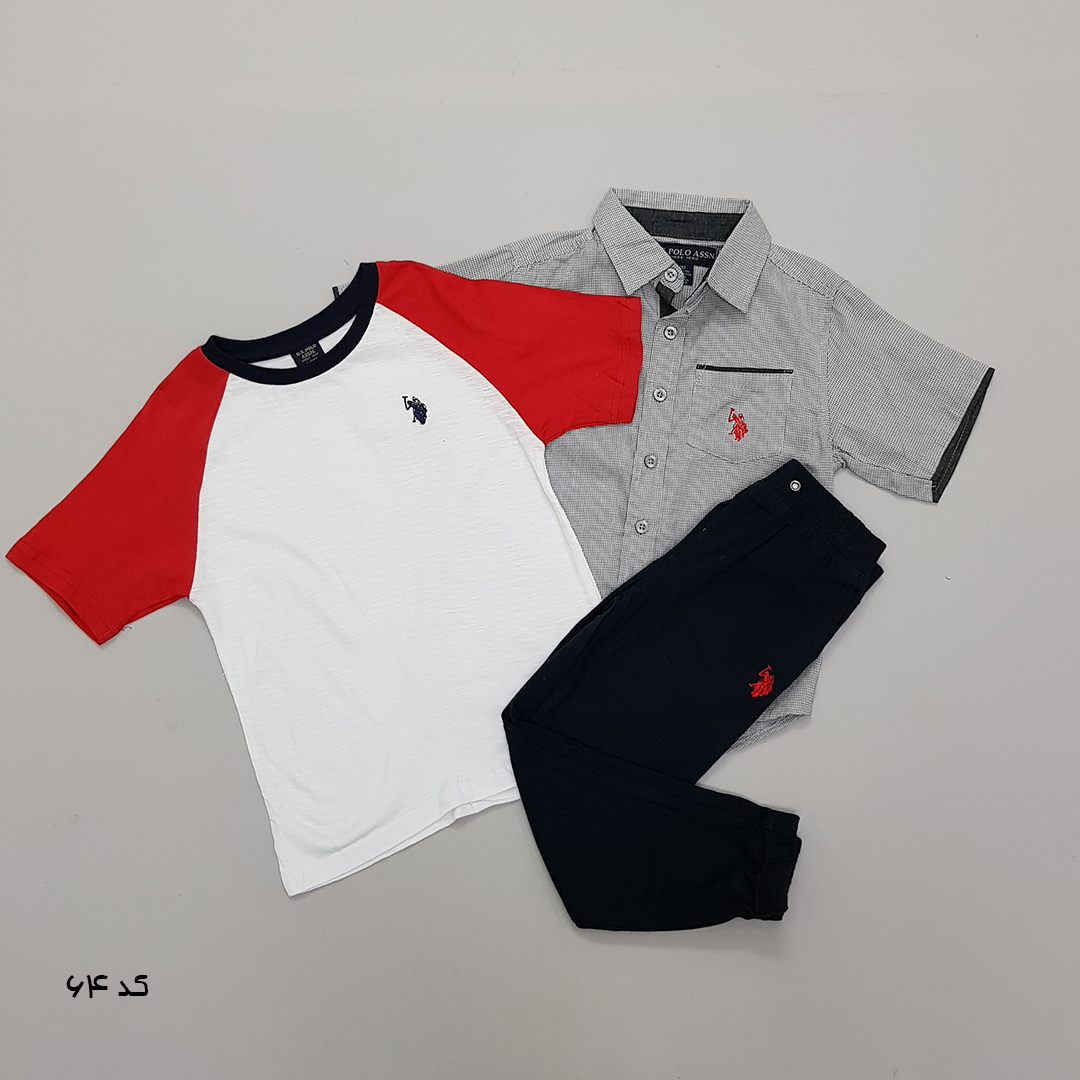 ست سه تکه پسرانه 27519 سایز 12 ماه تا 7 سال مارک US POLO ASSN