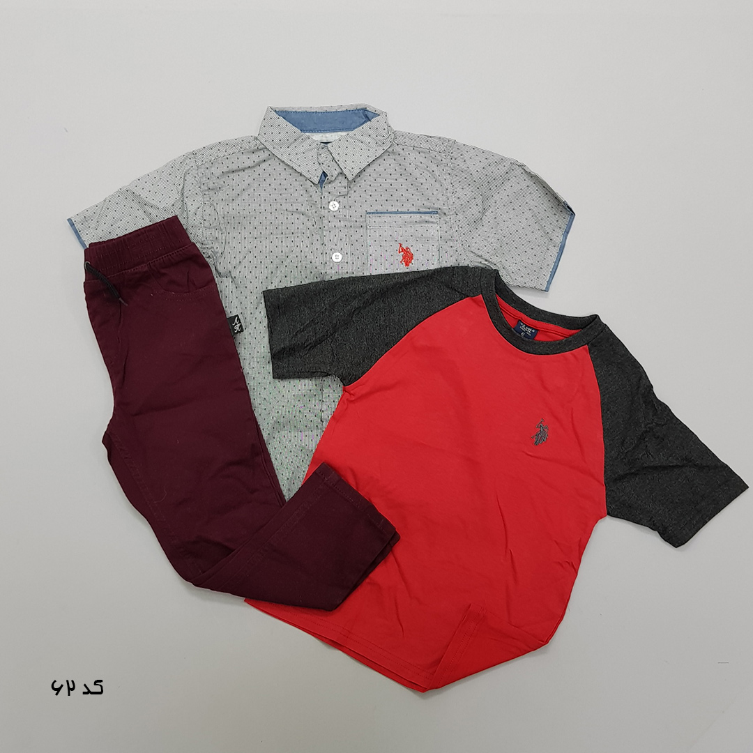 ست سه تکه پسرانه 27519 سایز 12 ماه تا 7 سال مارک US POLO ASSN