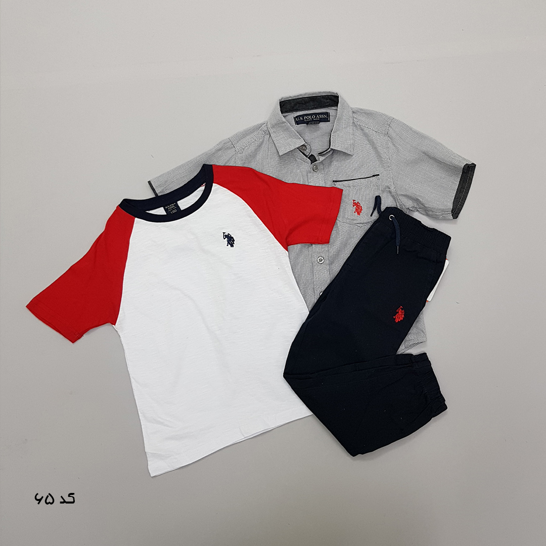 ست سه تکه پسرانه 27519 سایز 12 ماه تا 7 سال مارک US POLO ASSN