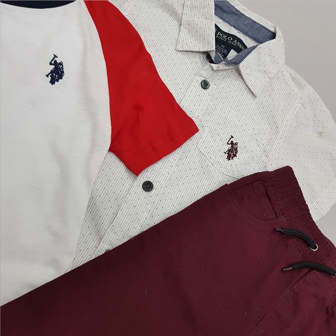 ست سه تکه پسرانه 27519 سایز 12 ماه تا 7 سال مارک US POLO ASSN