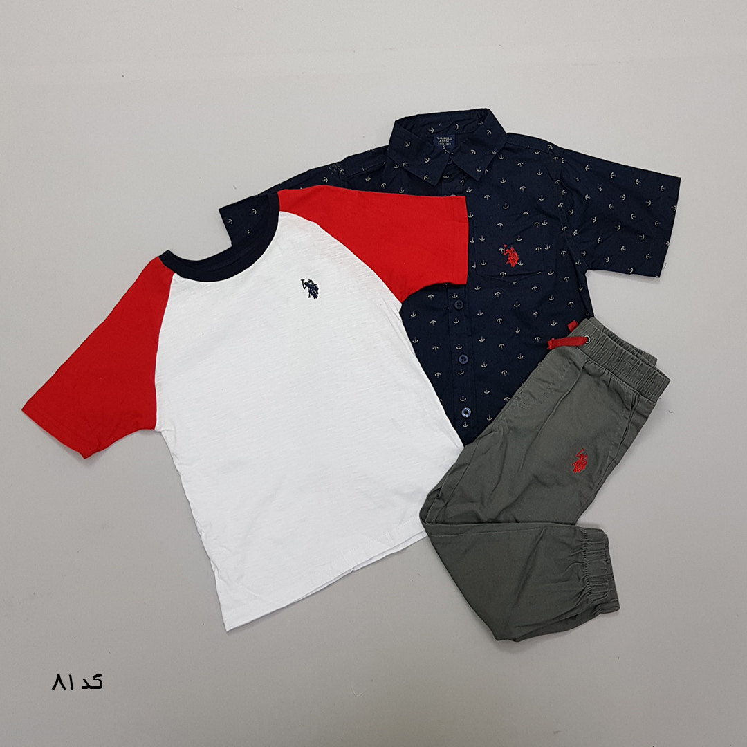 ست سه تکه پسرانه 27519 سایز 12 ماه تا 7 سال مارک US POLO ASSN