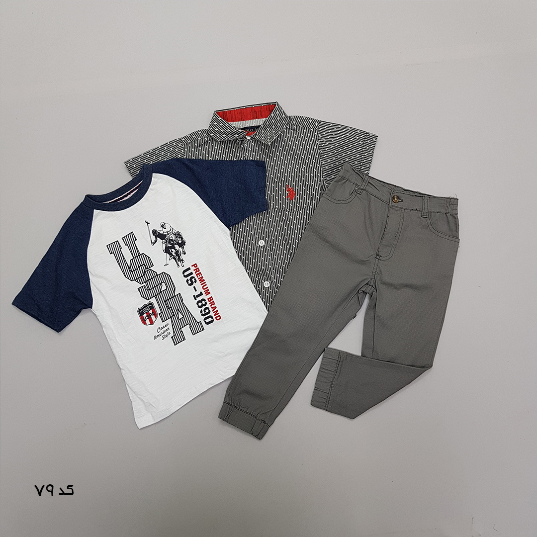 ست سه تکه پسرانه 27519 سایز 12 ماه تا 7 سال مارک US POLO ASSN