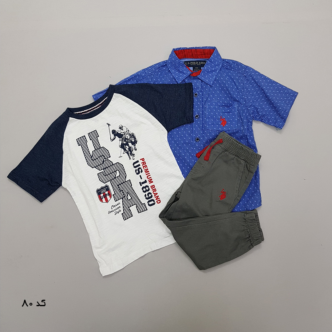 ست سه تکه پسرانه 27519 سایز 12 ماه تا 7 سال مارک US POLO ASSN