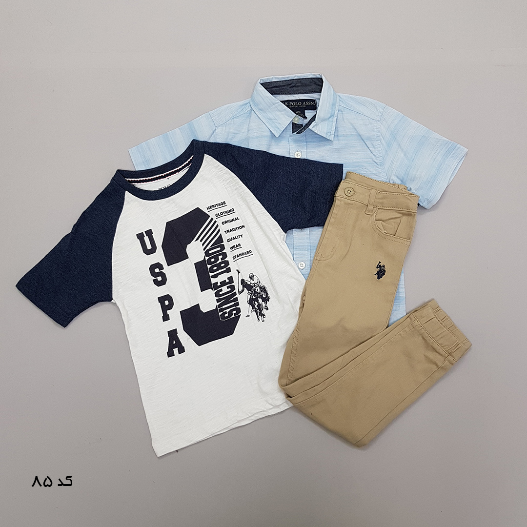 ست سه تکه پسرانه 27519 سایز 12 ماه تا 7 سال مارک US POLO ASSN