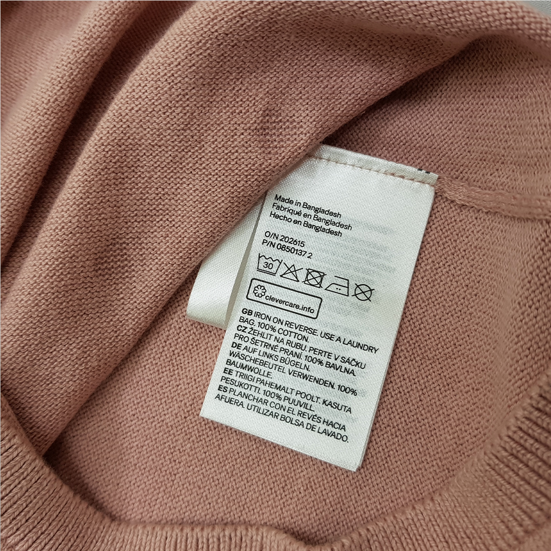 بافت دخترانه 30409 سایز 1.5 تا 8 سال مارک H&M