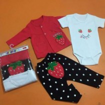 لباس سه تیکه کودک مدل توت فرنگی کد2204200