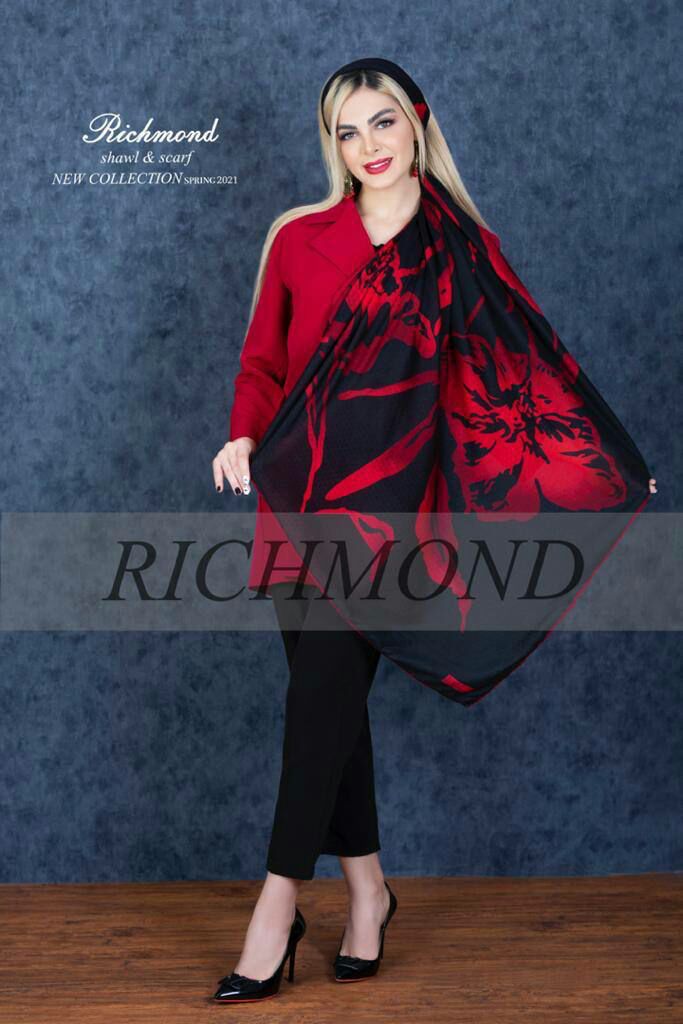 روسری نخی بهاره پارچه نگینی اعلا  مارک RICHMOND کد 2205108