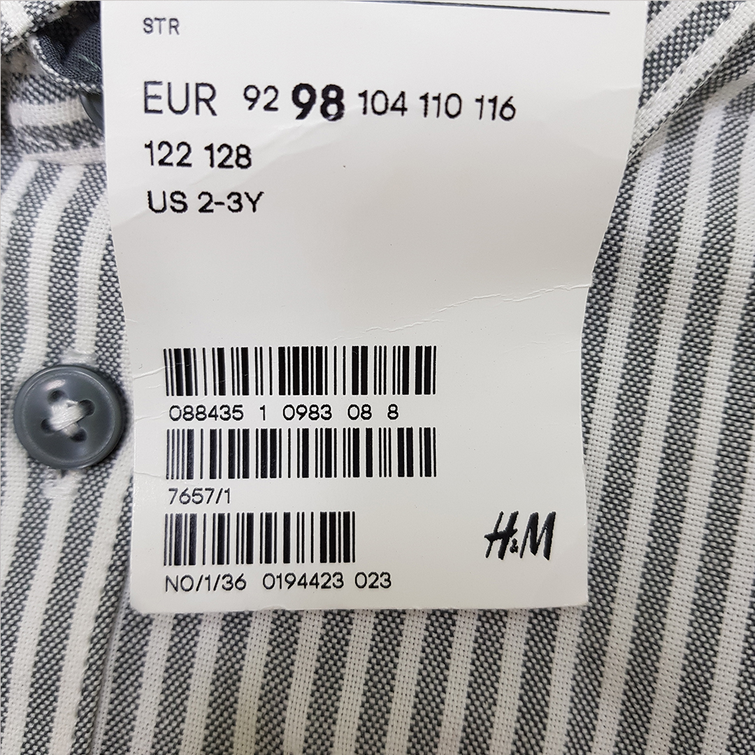 پیراهن پسرانه 31210 سایز 1.5 تا 9 سال مارک H&M