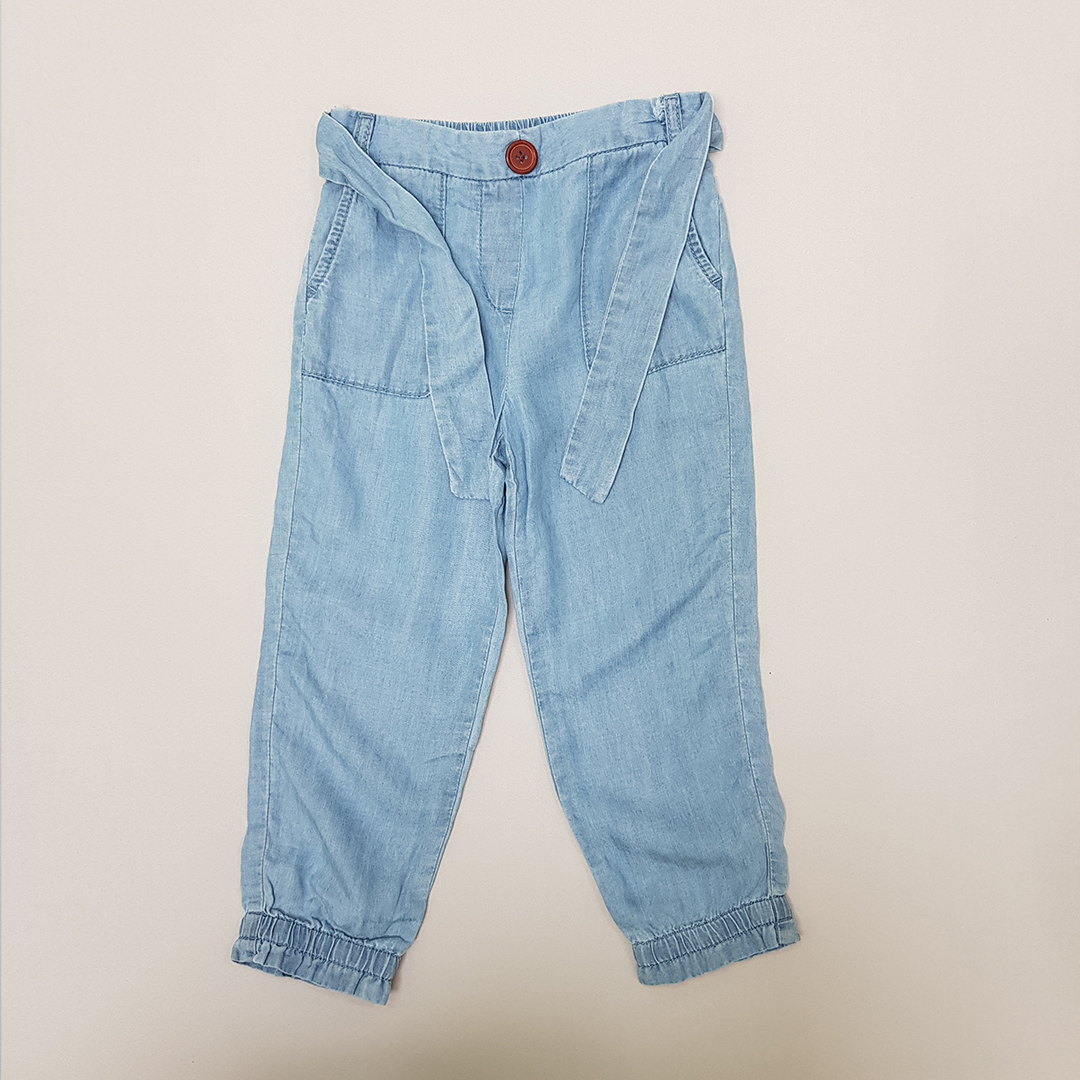 شلوار جینز کاغذی دخترانه 31243 سایز 1.5 تا 7 سال مارک H&M
