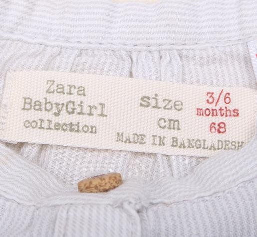 شومیز دخترانه 11913 سایز 3 ماه تا 4 سال کد 1 مارک ZARA