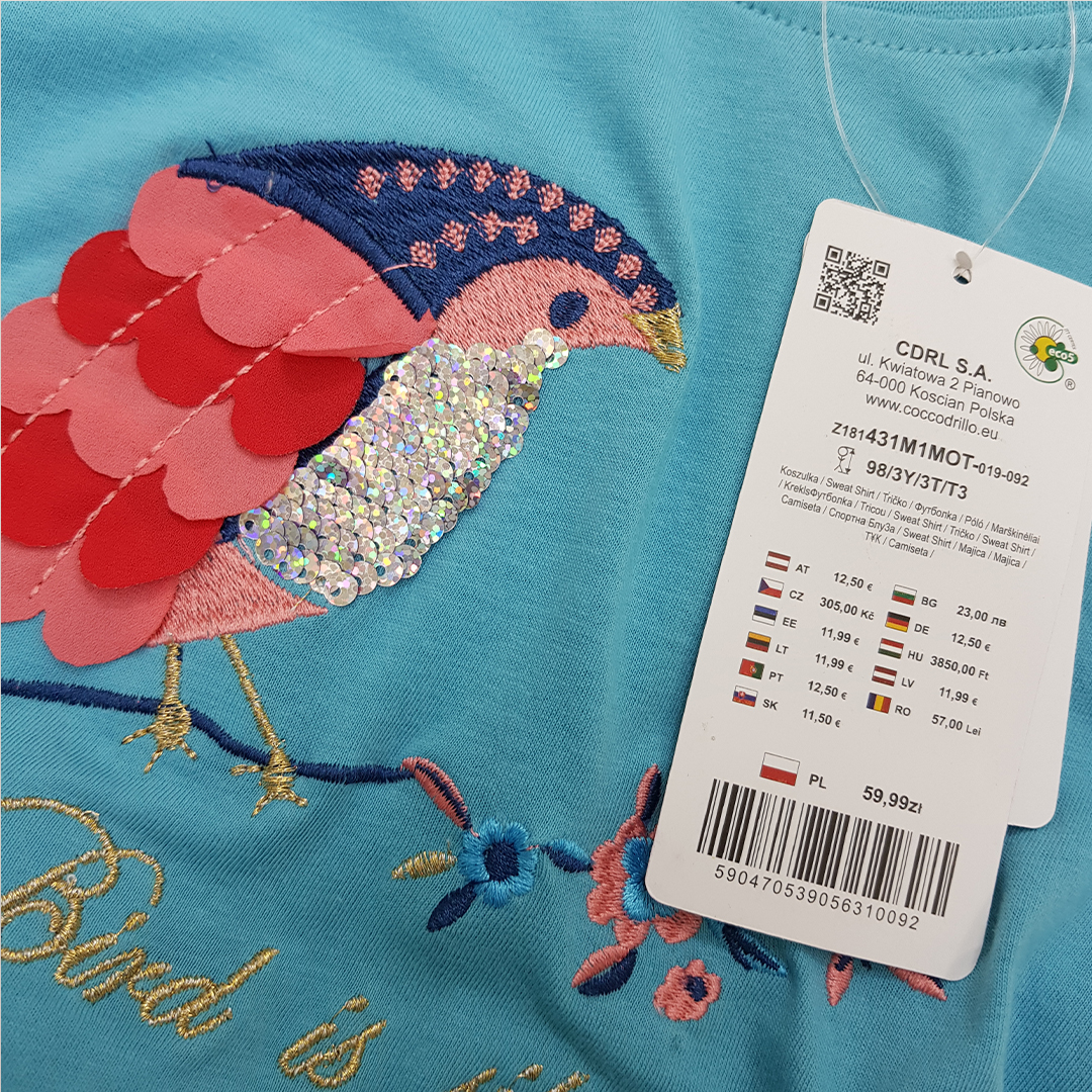 ست دخترانه 31796 سایز 2 تا 12 سال مارک COCCO DRILLO