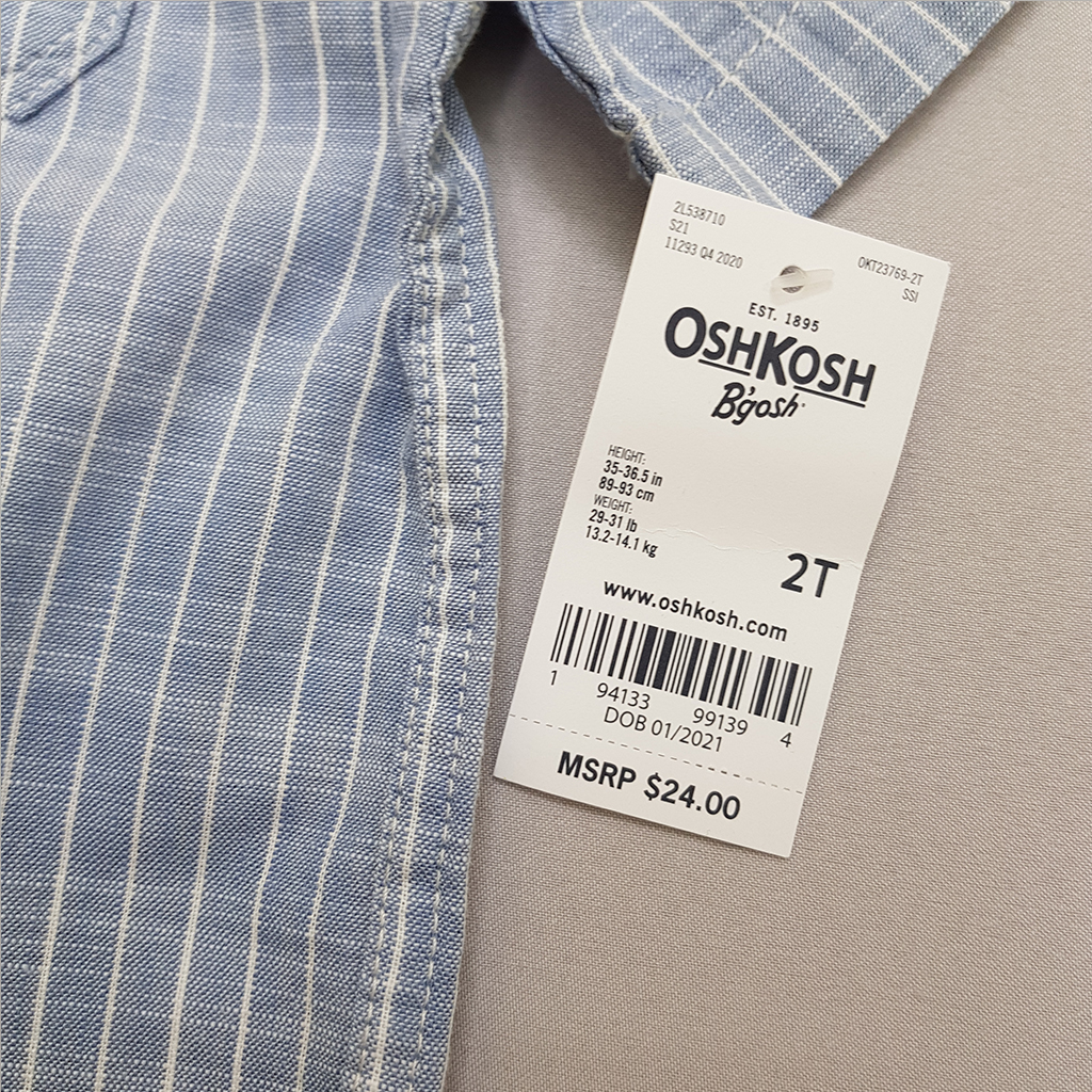پیراهن پسرانه 31841 سایز 2 تا 5 سال مارک OSHKOSH