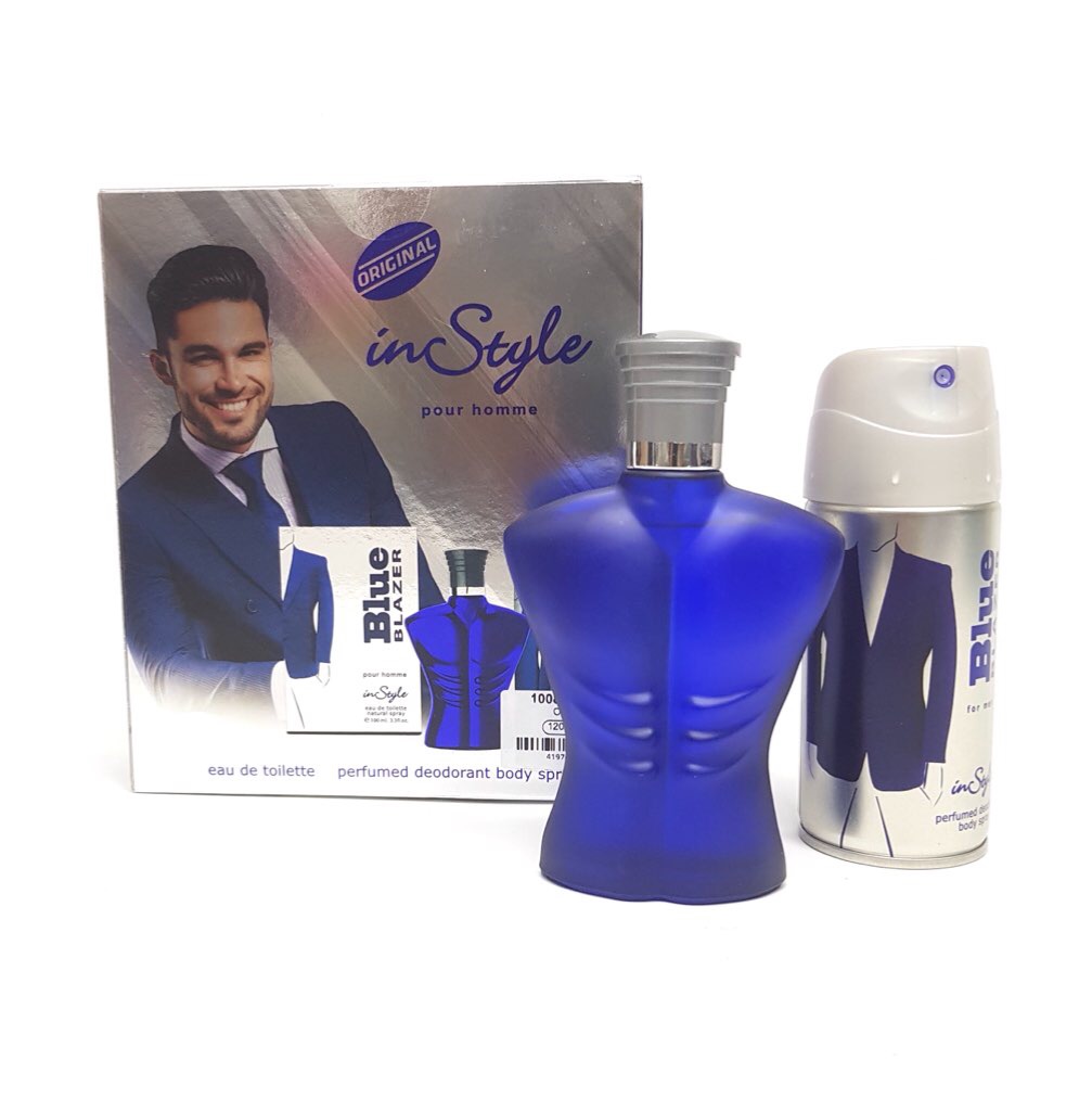 ست ادکلن و اسپری مردانه Set Blue Blazer Eau de Toilette  Perfume , Deodorant ,Body Spray کد 409051