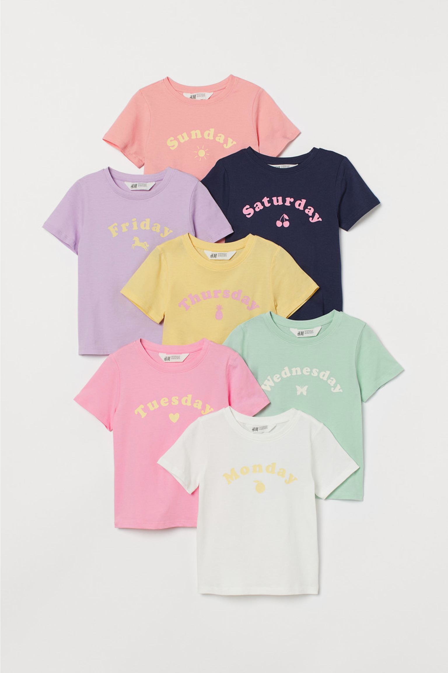 تی شرت دخترانه 34951 سایز 1.5 تا 10 سال مارک H&M