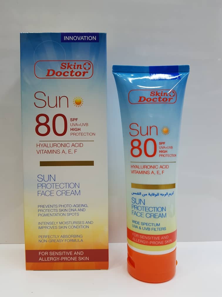 ضد آفتاب دکتر اسکین SPF 80 حاوی هیالورونیک اسید ۱۲۵ میل کد 75286