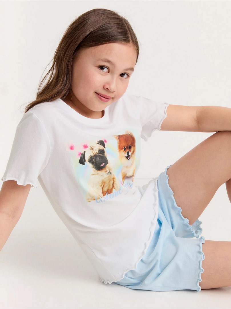 تی شرت دخترانه 35918 سایز 7 تا 12 سال کد 5 مارک LINDEX