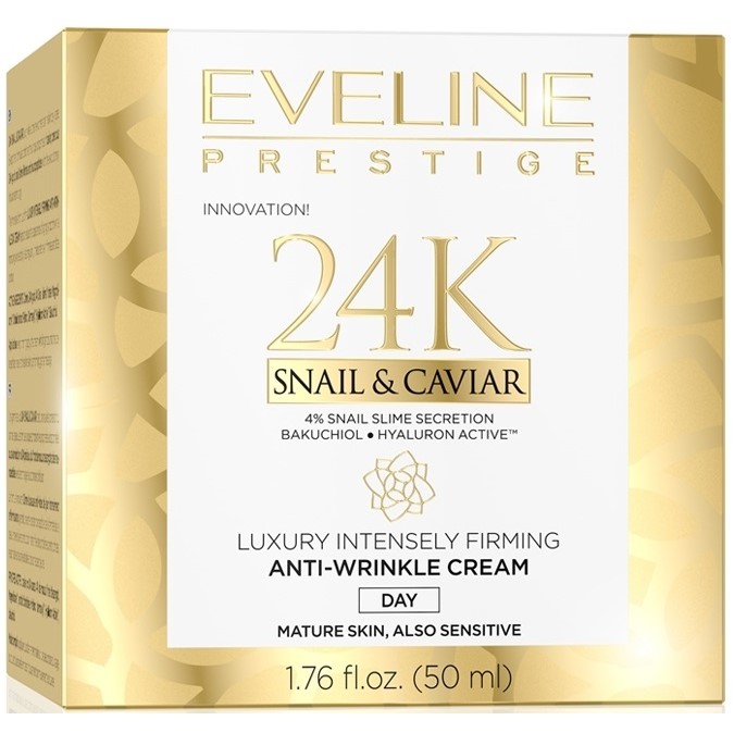 کرم ضدچروک روز طلا، حلزون و خاویار اولاین Eveline 24K Snail Caviar کد 75521