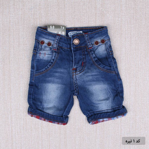 شلوارک جینز پسرانه 110218 سایز 6 تا 36 ماه کد 1 مارک DENIM