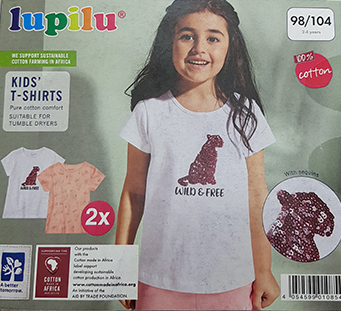 تی شرت دو عددی دخترانه 35996 سایز 18 ماه تا 6 سال مارک LUPILU   *