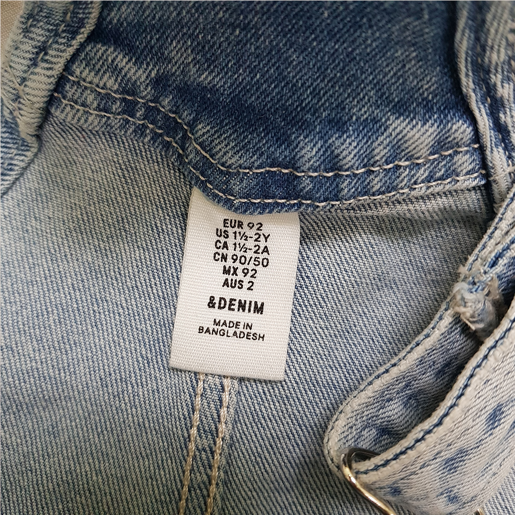پیشبندار جینز 38966 سایز 1.5 تا 10 سال مارک H&M