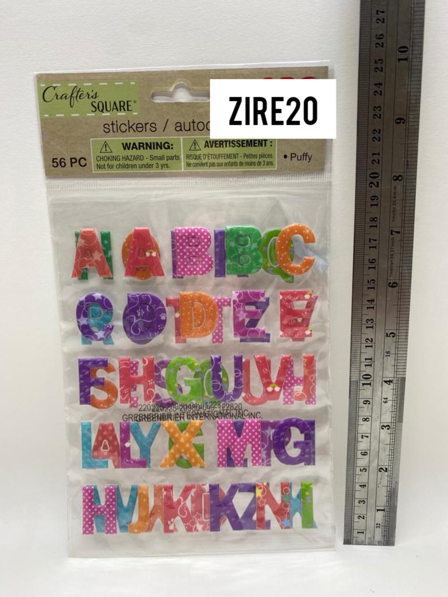 ست برچسب حروف انگلیسی 56 عددی (6018)