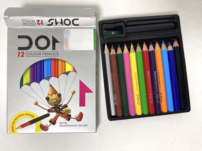 DOMS بسته مداد رنگی ۱۲ رنگ با تراش ( 6517)