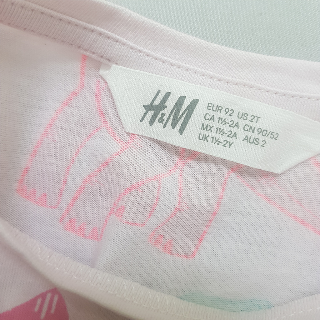 تی شرت دخترانه 39111 سایز 1.5 تا 12 سال کد 2 مارک H&M