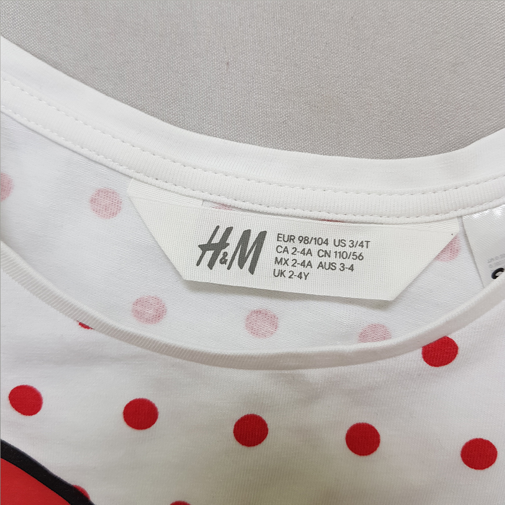 تی شرت دخترانه 39111 سایز 1.5 تا 12 سال کد 6 مارک H&M