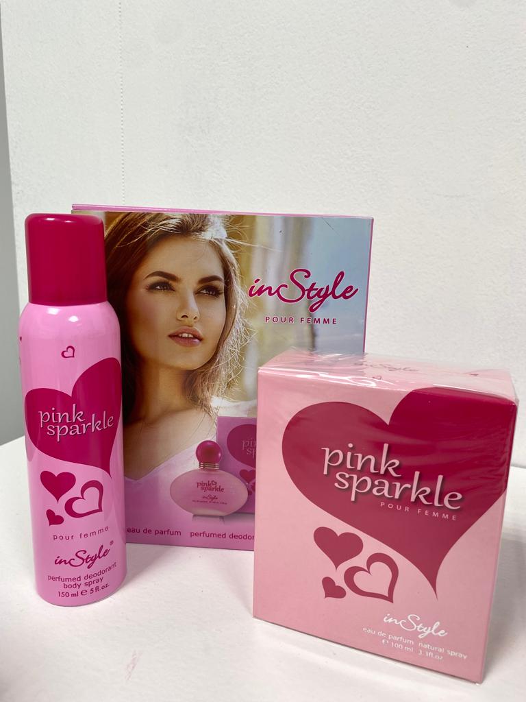 Pink Sparkle عطر Instyle زنانه همرا با اسپری بدن (100ml)(150ml)(6093)