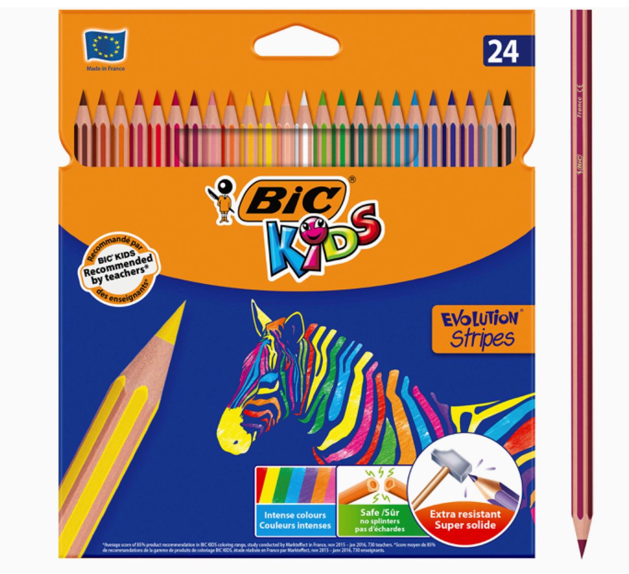 مداد راه راه BIC Coloring Evolution، 24 تکه، رنگ های متنوع(6118)اورجينال
