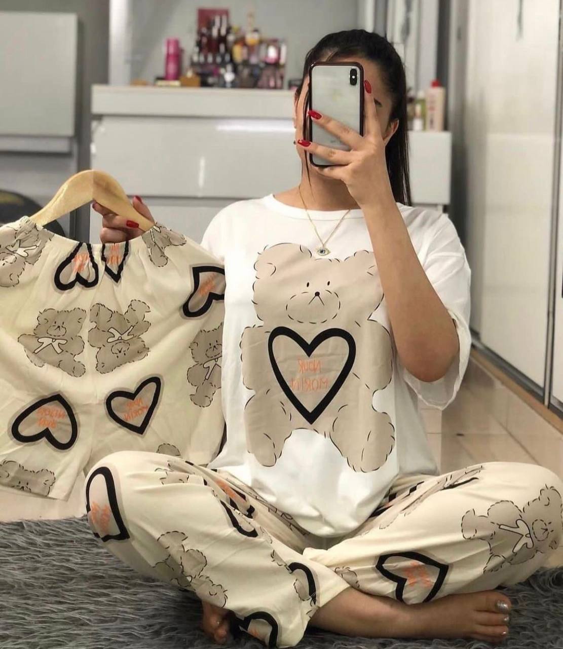 ست سه تیکه راحتی دخترانه کد 411617