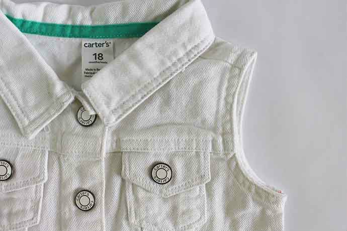 جلیقه جینز 15487 سایز 0 تا 24 ماه مارک CARTERS
