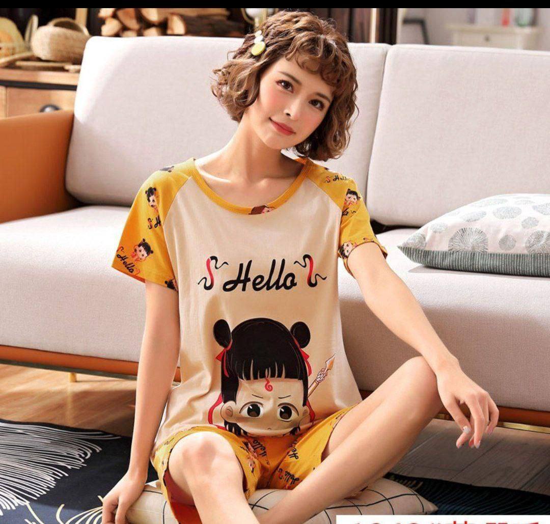 ست بلوز شرتک نخ کتان زنانه کد 411648
