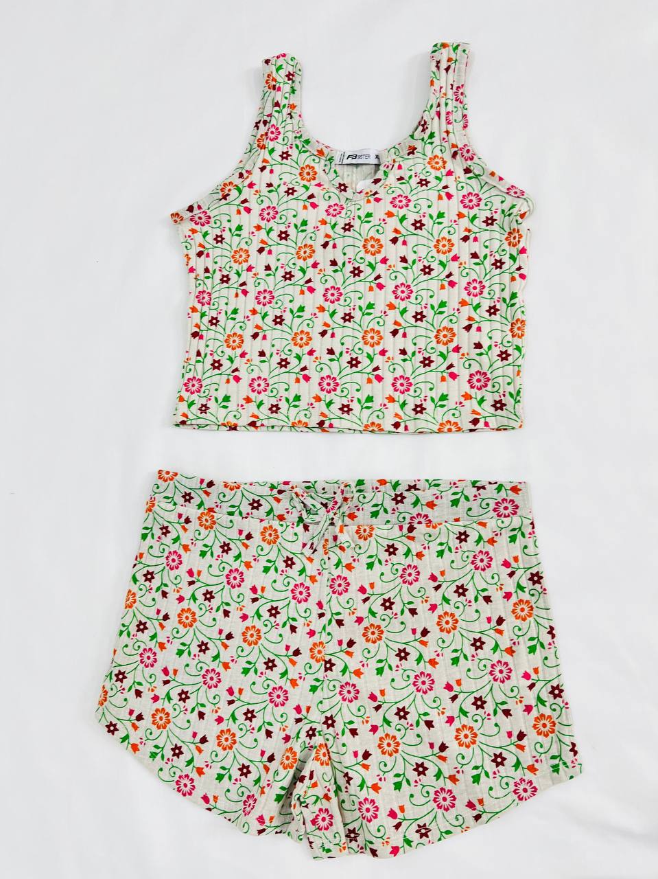 ست کراپ و شورتک کبریتی زنانه کد 411972