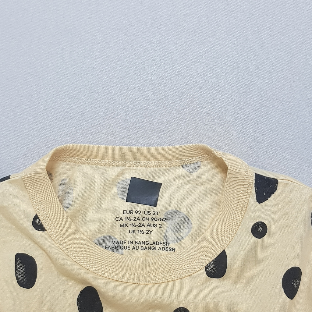 تی شرت دخترانه 40234 سایز 1.5 تا 10 سال مارک H&M