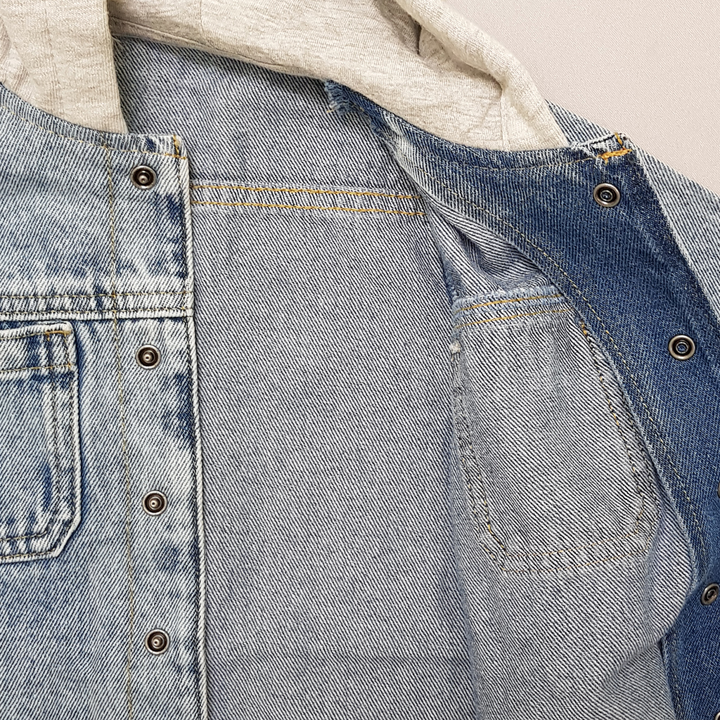 کت جینز کلاه دار 21004 سایز 3 تا 8 سال مارک H&M